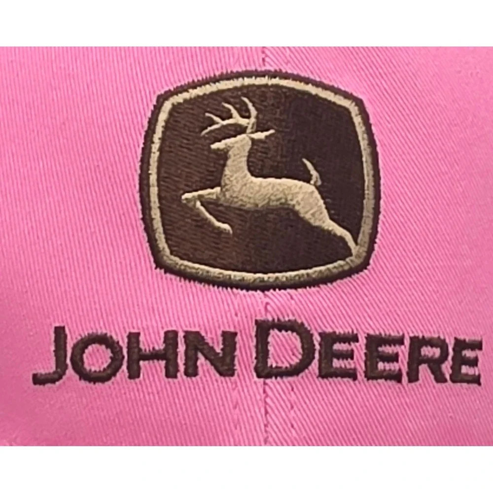 John Deere Pimk Trucker Hat Black Mesh‎ Snapback Cap Cary Francis Group NWT